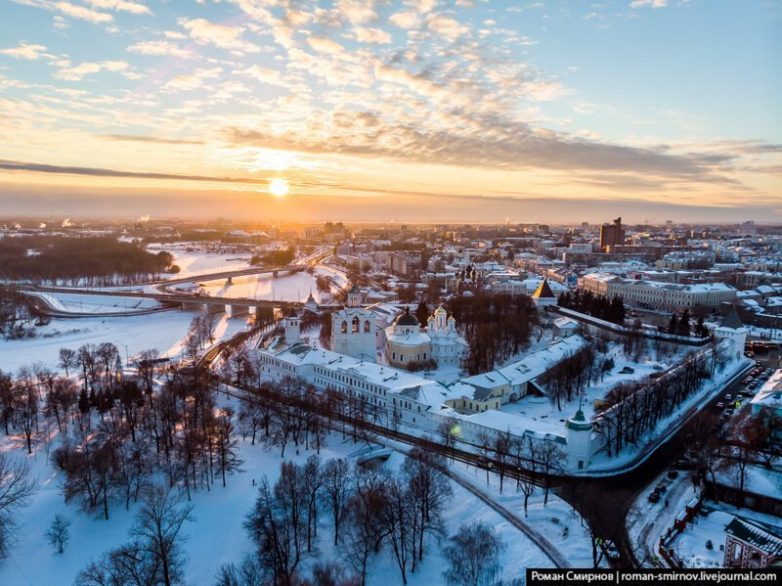 Очарование российской провинции: пролетая над зимним Ярославлем