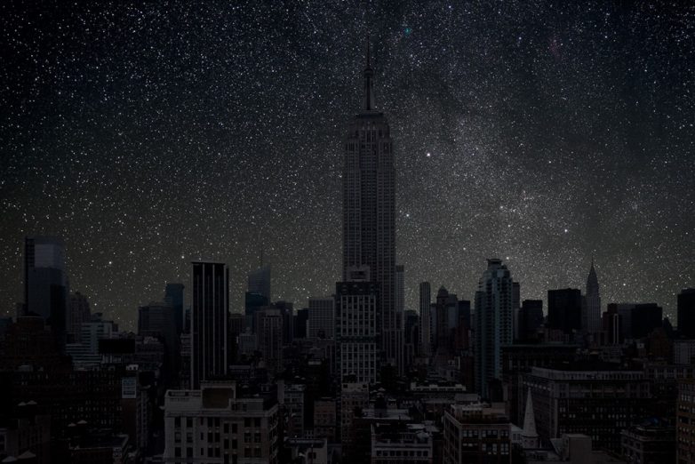 Как выглядели бы известные города, освещённые только звёздами