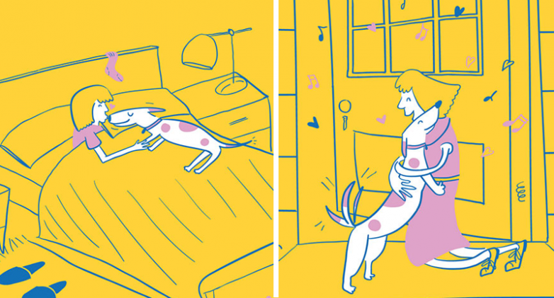 Типичный день хозяйки собаки в 10 очаровательных иллюстрациях